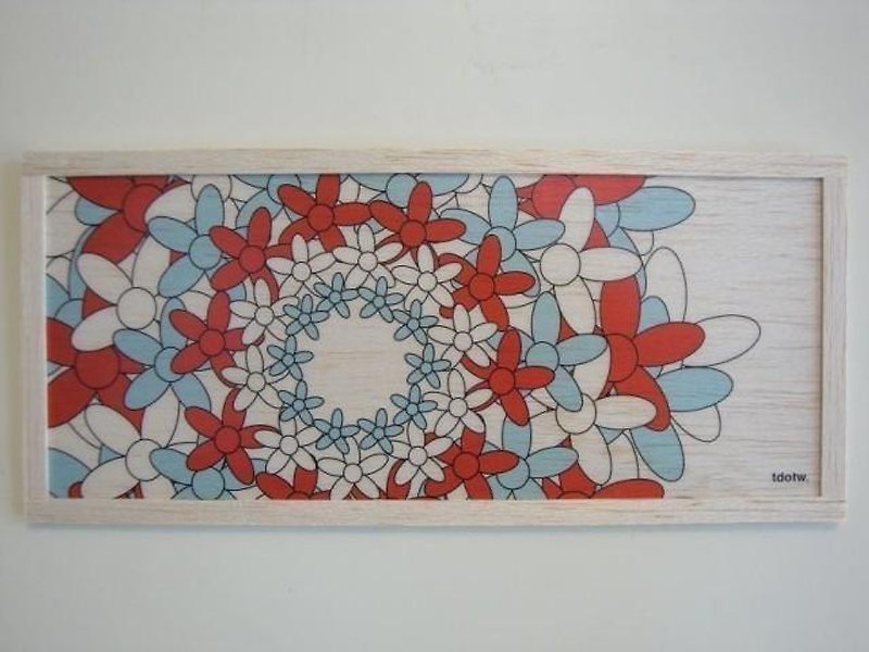 flower ring - ウォールデコ・壁紙 - 木製 レッド