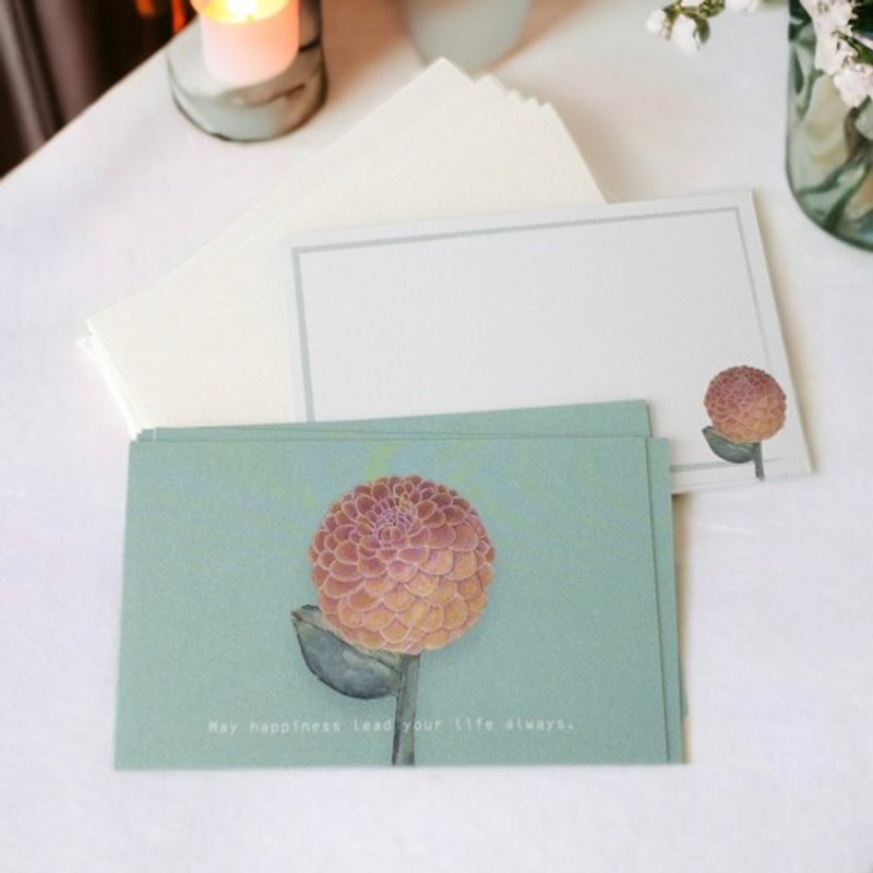 Message card and envelope set (Dahlia) - 心意卡/卡片 - 紙 