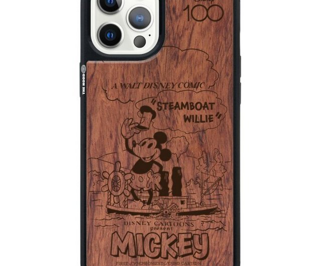 ディズニー100周年記念 ミッキーマウス iPhone 15 Pro 天然木