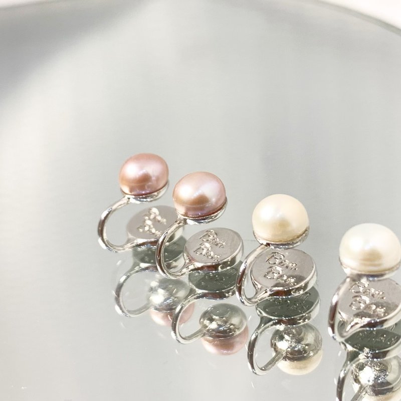 夾式耳環 | Pearl | 珍珠 (銀) - 耳環/耳夾/耳骨夾 - 珍珠 白色