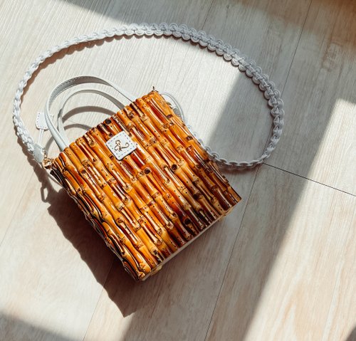 竹製バケツ型竹バッグ - ショップ Edlyn Knit & Weave トート