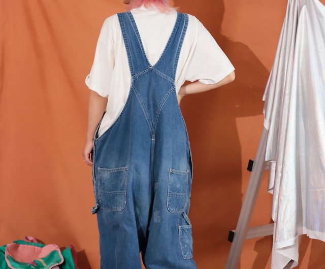 Tsubasa.Y│Carhartt suspenders trousers 016 denim blue 48 waist tooling  suspenders - Shop tsubasay Overalls & Jumpsuits - Pinkoi