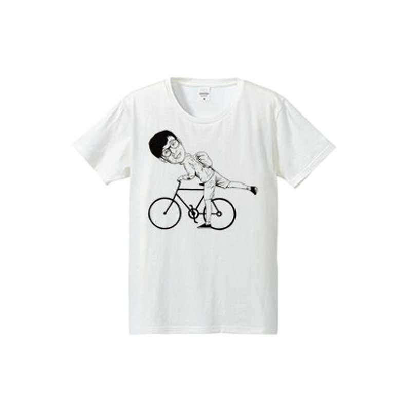ride bicycle（4.7oz T-shirt） - T 恤 - 棉．麻 白色