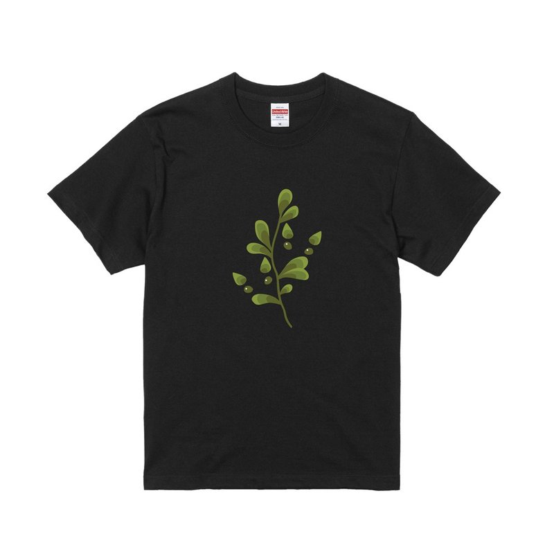 貓草圖鑑T恤 - 匙形葉貓 - 帽T/大學T - 棉．麻 黑色