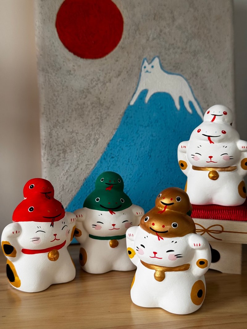 谷中堂 蛇年限定 蛇年招財貓 - 擺飾/家飾品 - 陶 
