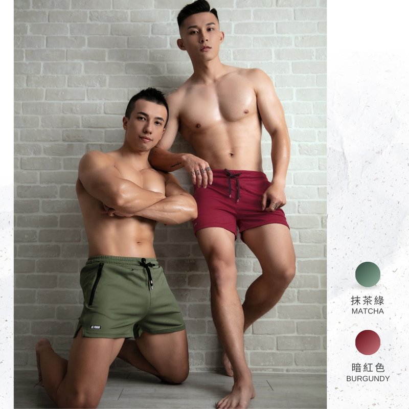 AttentionWear Be Proud Men's Slim Fit Sport Shorts, Matcha│ATTENTION, gymshort - กางเกง - เส้นใยสังเคราะห์ สีเขียว