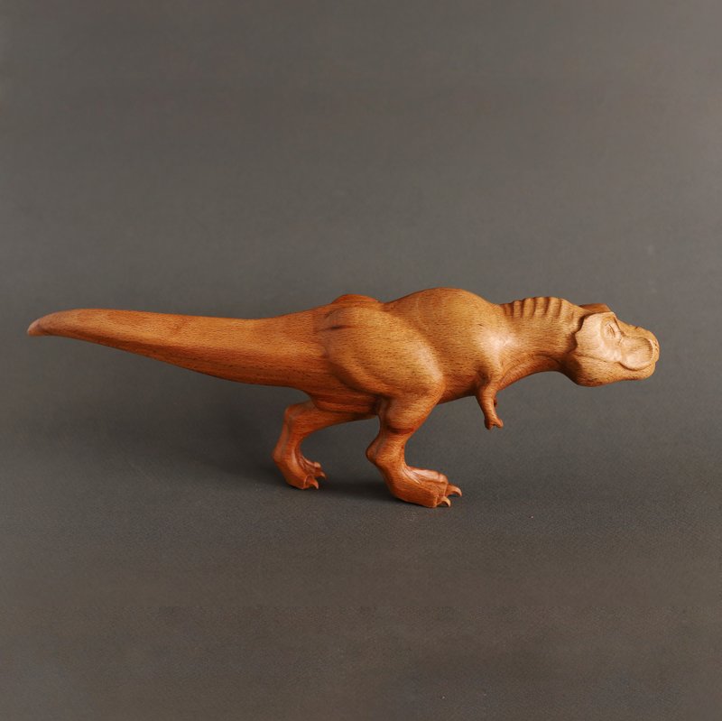 Wooden dinosaur Tyrannosaurus Rex, wooden hand carved statue T-rex - 擺飾/家飾品 - 木頭 多色