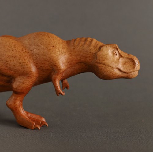木彫り [ティラノサウルス] 全長58cm ティラノザウルス】 恐竜木彫り彫刻 全長58cm : 田中ソウケン