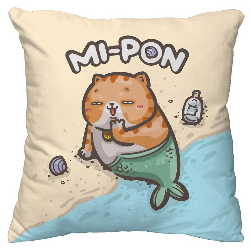 Yishen Cat Mixiang Series Pillow【Mermaid Mixiang】 - หมอน - ผ้าฝ้าย/ผ้าลินิน หลากหลายสี