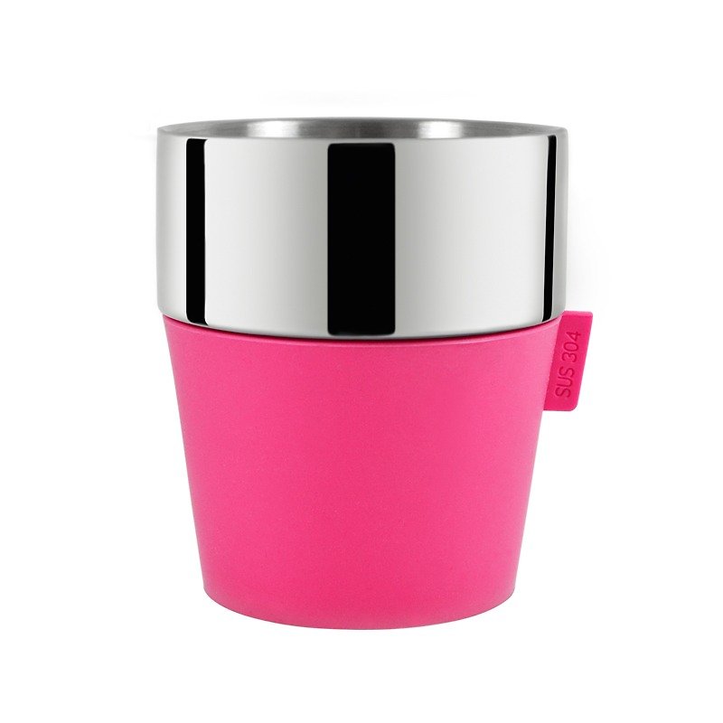 Driver雙層咖啡杯350ml-桃紅 派對杯、野餐杯 - 茶壺/茶杯/茶具 - 其他金屬 粉紅色