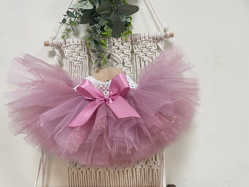 Romantic dry rose baby gauze skirt/moon gift box - Skirts - Other Materials 