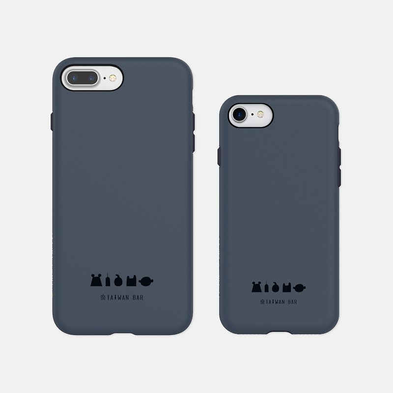 Rhinoの盾人気ブランドの携帯電話のシェル|台湾ジョイント部のPLAYPOOF |利用できる古典的なシルエット静かな青iPhone8モデル - スマホケース - プラスチック ブルー