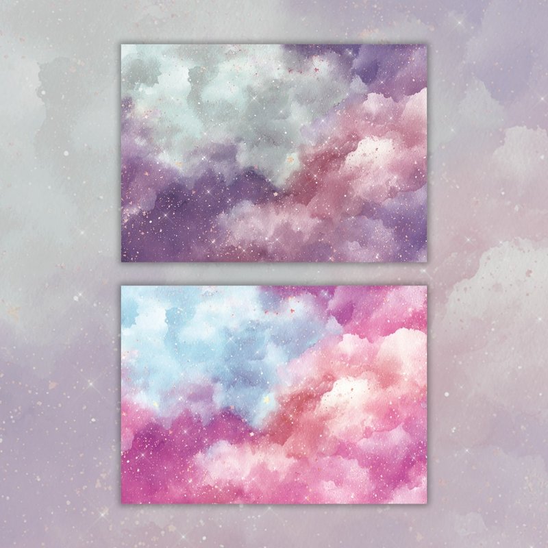 A4. Summer Magic. Cotton Candy - 卡片/明信片 - 紙 咖啡色