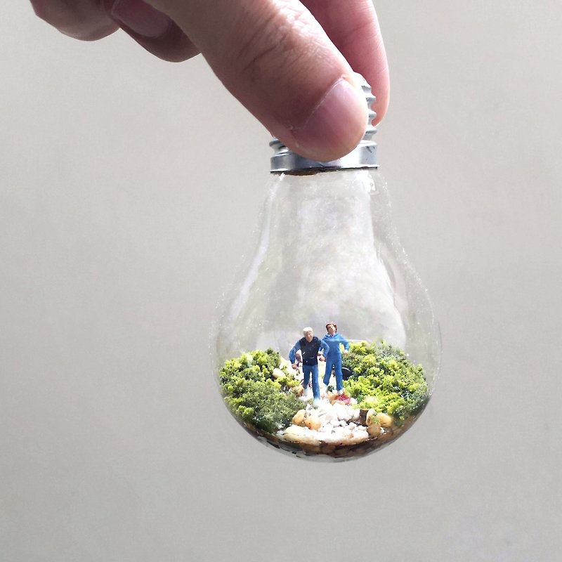 マイクロ風景白熱電球の世界にモス電球 - 置物 - ガラス 多色