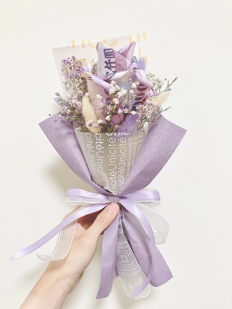 [Mother's Day Gift] 1-3 banknote rose bouquets - Dried Flowers & Bouquets - Plants & Flowers Multicolor