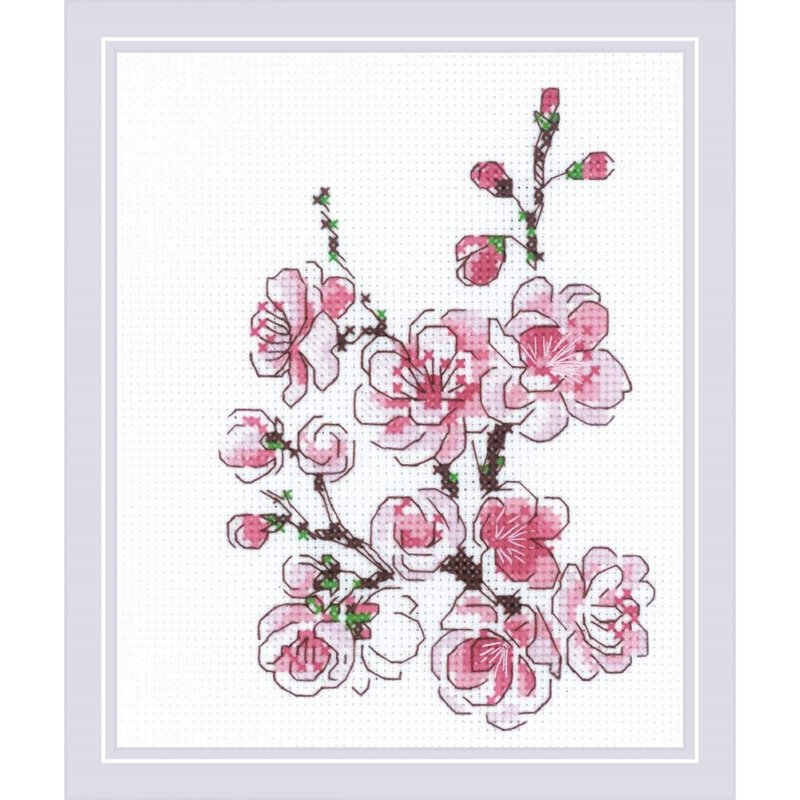 RIOLIS 十字繡材料包 - 櫻花 - 編織/刺繡/羊毛氈/縫紉 - 其他材質 