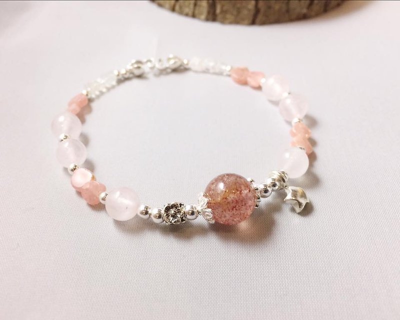 MH sterling silver custom natural stone series _ love the weather forecast (Limited) - Bracelets - Gemstone Pink