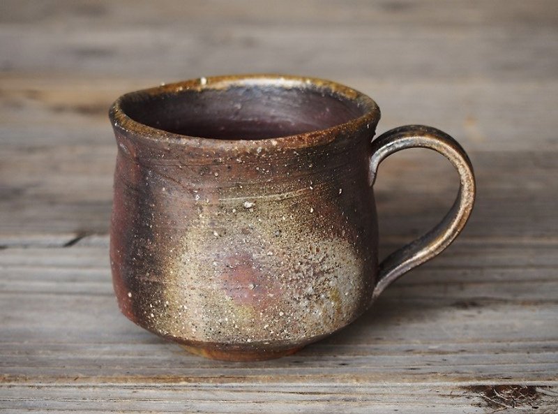 Bizen coffee cup (medium) potter's wheel eyes _c6-010 - แก้วมัค/แก้วกาแฟ - วัสดุอื่นๆ สีนำ้ตาล