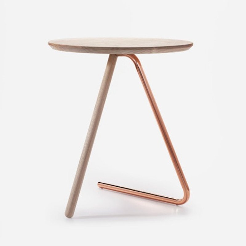 Leitmotiv, Table Less than 3 beech wood w. copper leg - Other Furniture - Wood Brown
