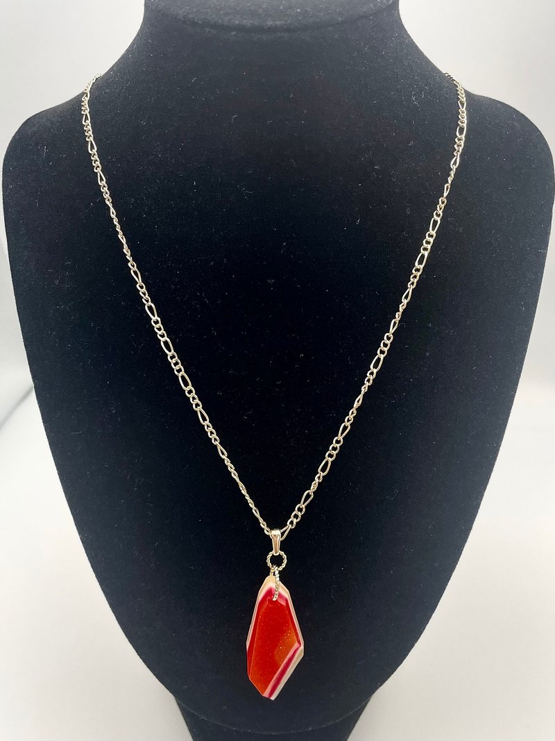 Shiny Sharp Angle Necklace Orange - Necklaces - Resin Orange