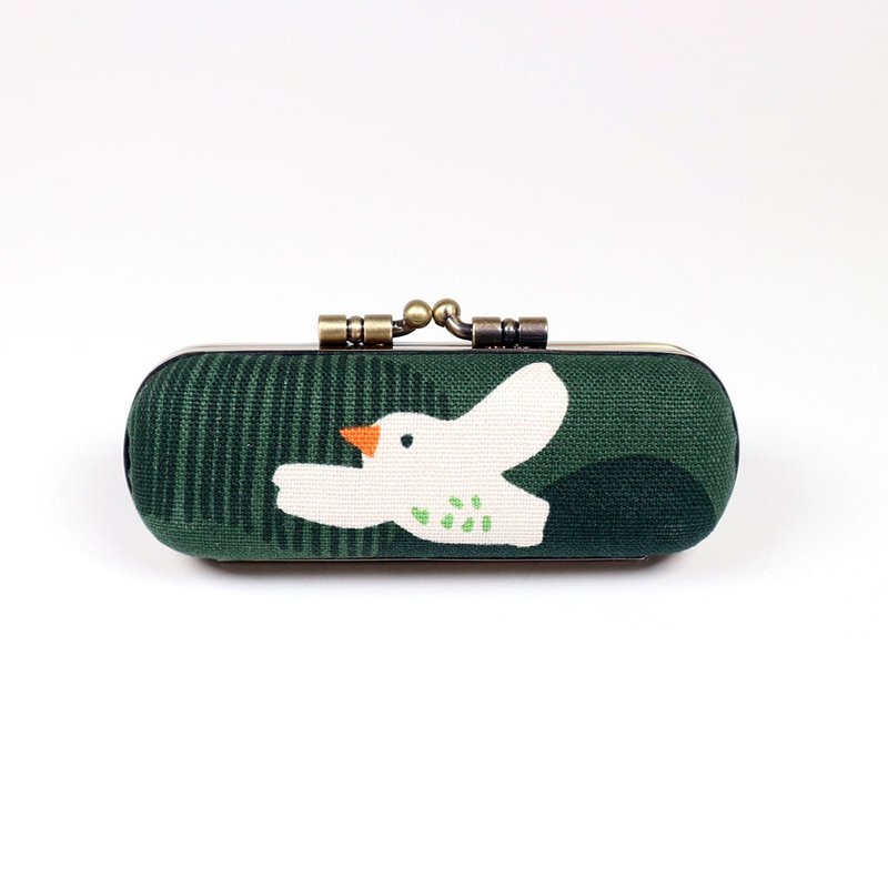 Mouth Gold Stamp Box Lipstick Box Stamp Storage Korean Cotton- Little White Pigeon (Green) - Stamps & Stamp Pads - Cotton & Hemp Green