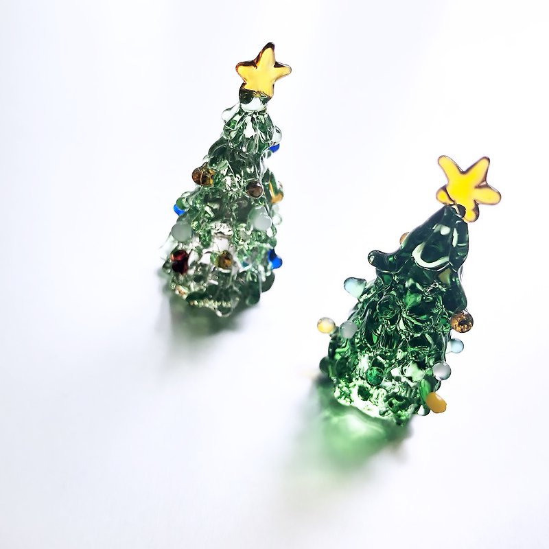 小さなクリスマスツリーのオブジェ - 置物 - ガラス グリーン