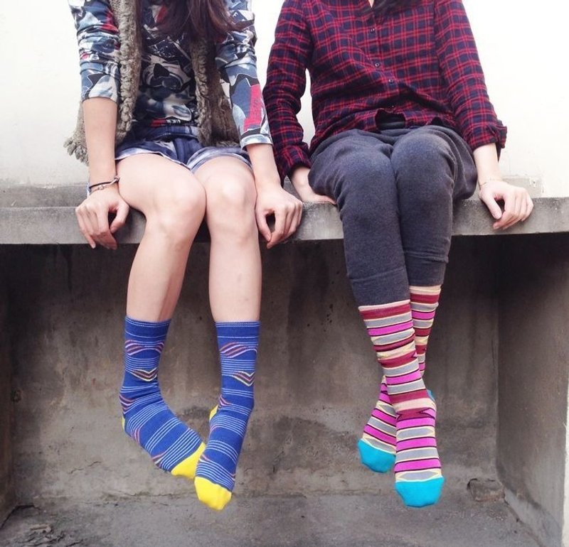 GillianSun Socks Collection【HOT 熱銷款】017PP(右邊） - 襪子 - 棉．麻 粉紅色