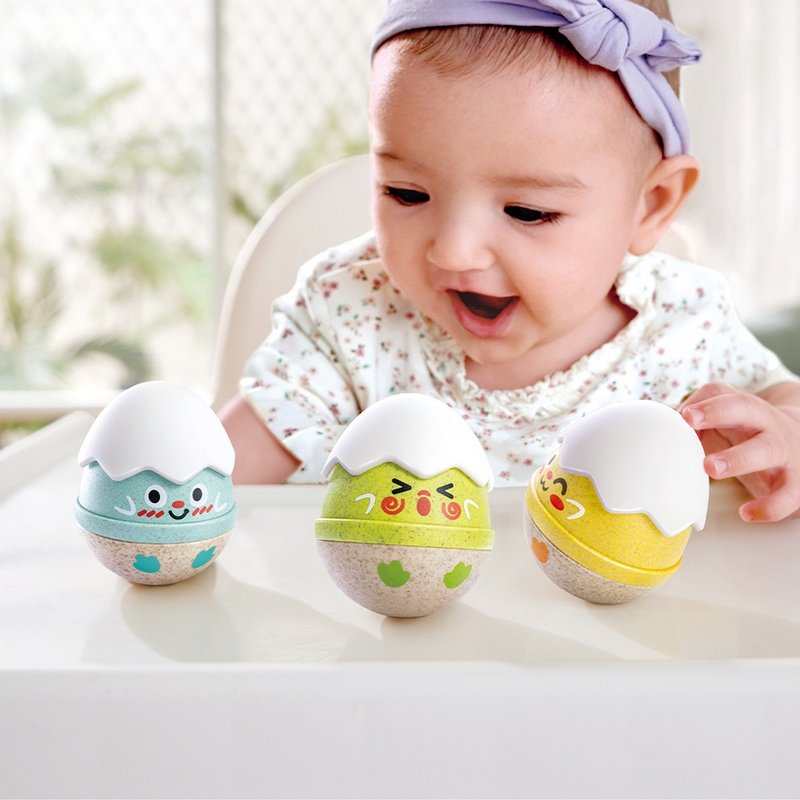 德國Hape 不倒翁蛋殼搖鈴 - 寶寶/兒童玩具/玩偶 - 塑膠 多色