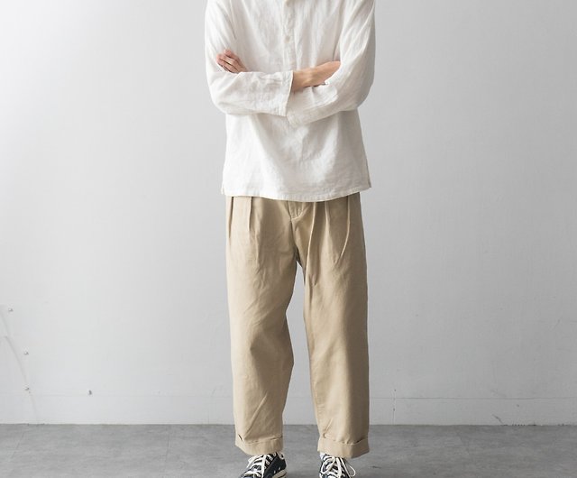 Japanese with double pleated 9-point pants loose French overalls