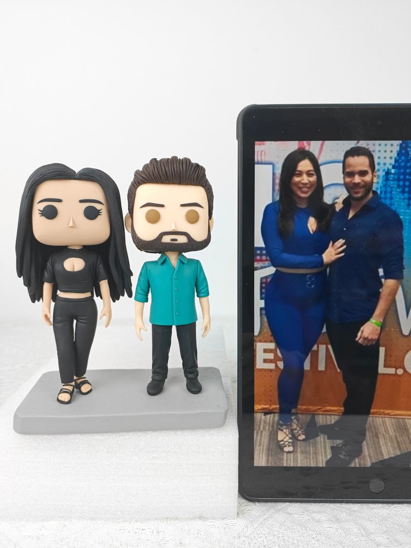 客製化3D人像公仔 訂製手工Funko Pop情侶父母夫妻結婚週年禮物 - 公仔/玩偶 - 黏土 多色