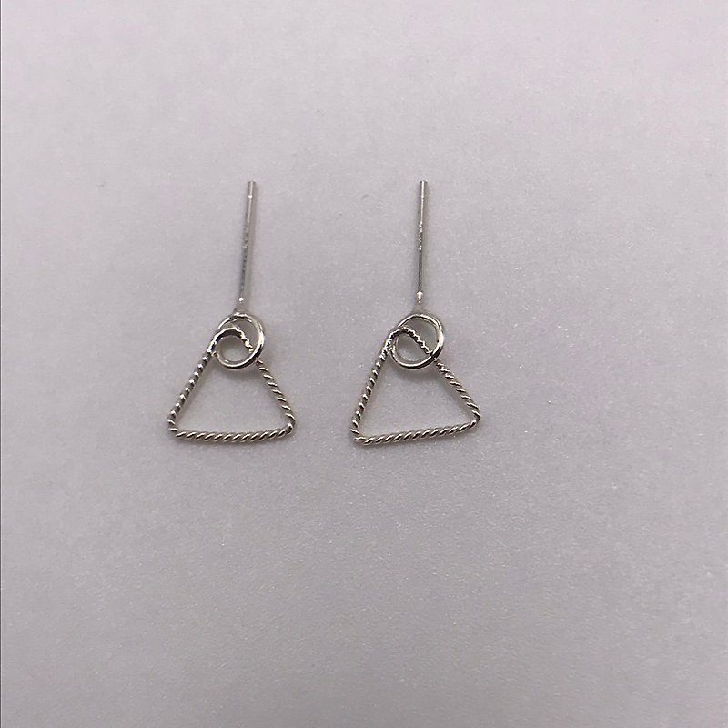 幾何圖形耳針式耳環 - 耳環/耳夾 - 純銀 