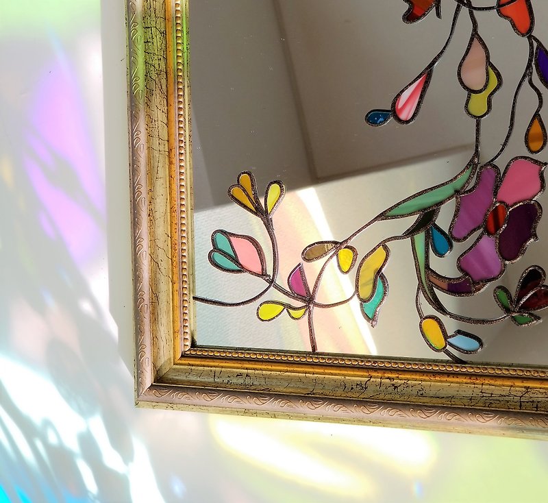 Antique style interior mirror  Tinker Bell - อุปกรณ์แต่งหน้า/กระจก/หวี - แก้ว หลากหลายสี