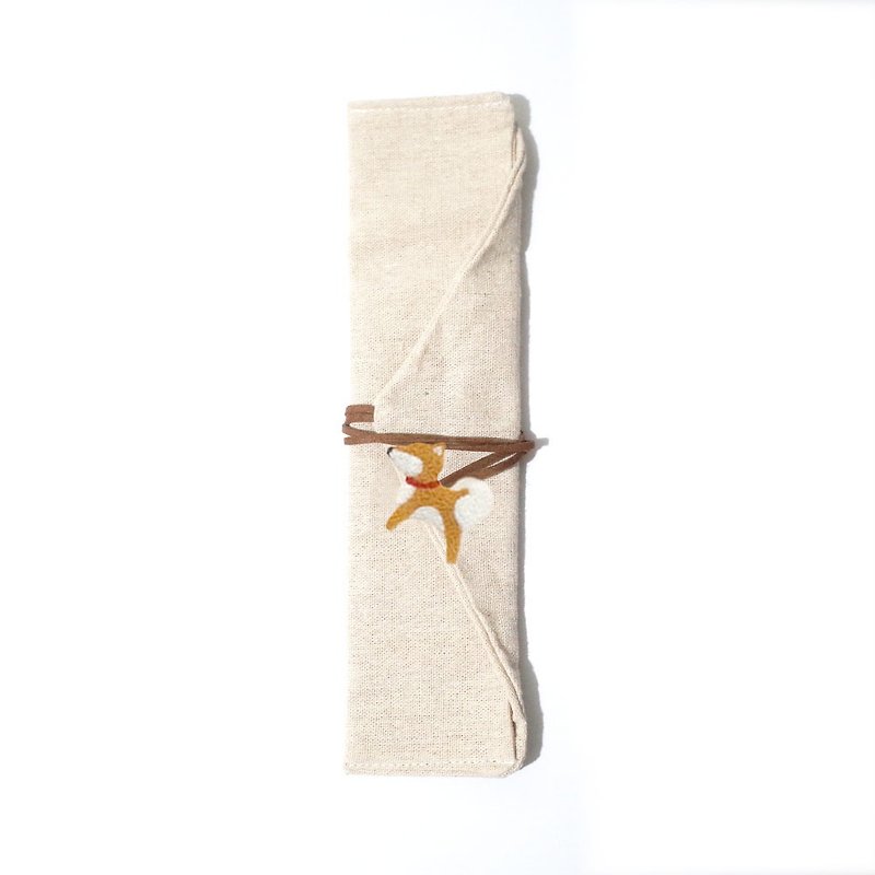 [Q-cute] tableware bag series - Shiba Inu, Keji - Storage - Cotton & Hemp Multicolor