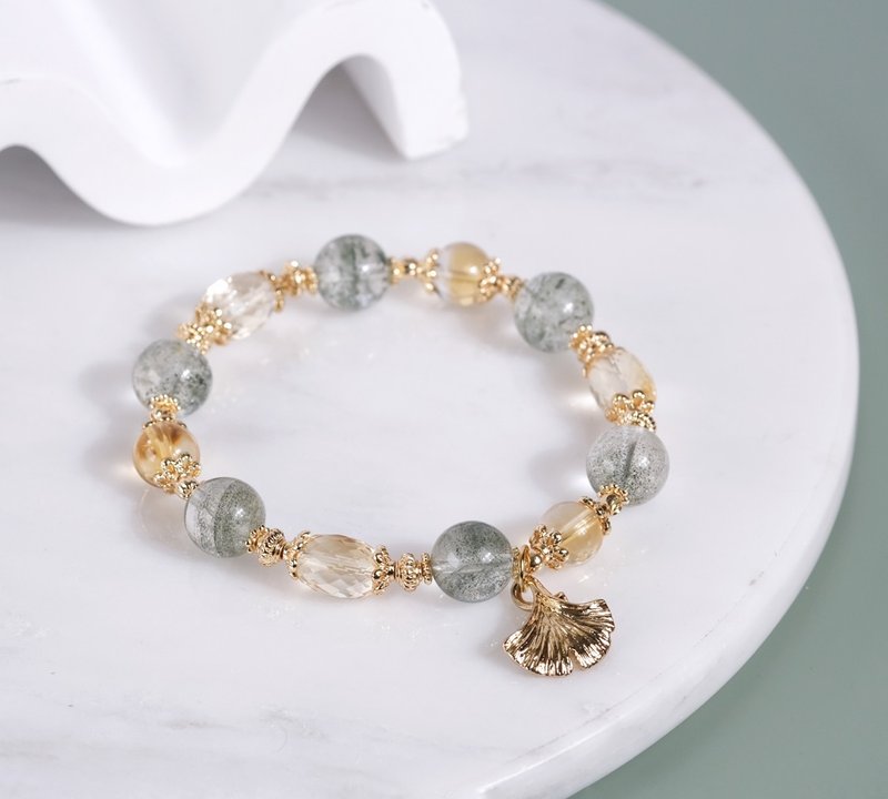 Flow of Abundance Citrine Green Ghost Bracelet - สร้อยข้อมือ - คริสตัล สีส้ม