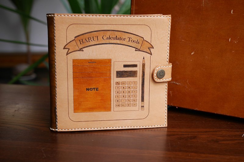 [Spring Pig Tool Book] Harui Calculator Tools - Other - Genuine Leather Orange