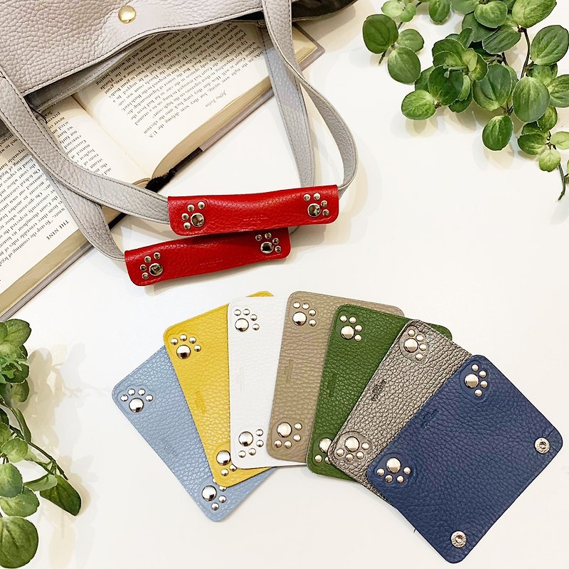Cowhide Nyanto cute handle cover small 22 colors available Cat cat goods Handle cover Colorful Genuine leather MadeinJAPAN M1052 - อื่นๆ - หนังแท้ สีแดง