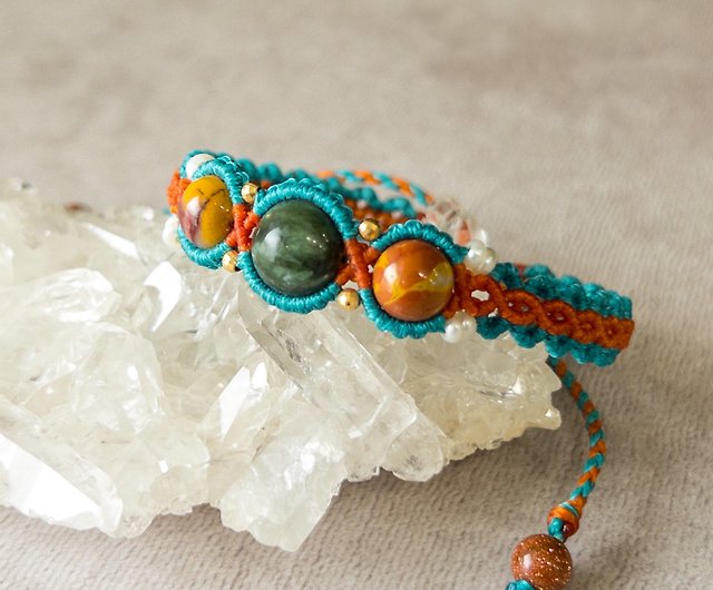 Macrame Crystal Gemstone Beads Bracelets – Nature's Inspired Macrame