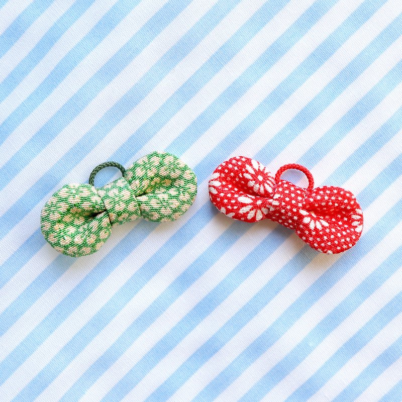 【CHARM】BOW TIE Flower- Japanese Accessory/Collar/Key/Necklace/Bracelet Charm - Charms - Cotton & Hemp Green
