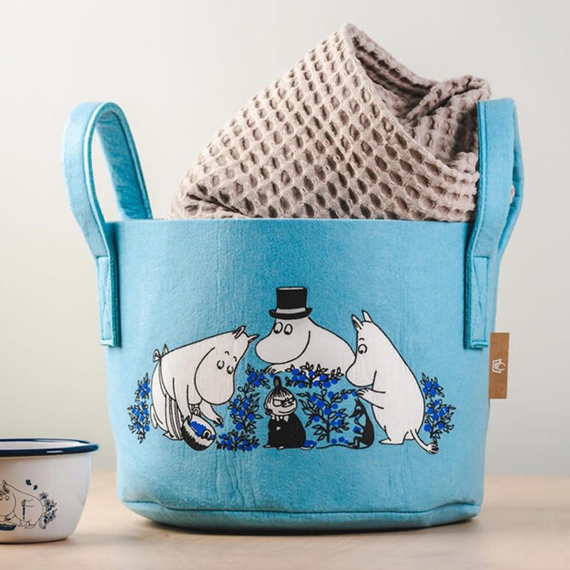 Finland Muurla X Moomin joint storage basket (17L/blueberry) - กล่องเก็บของ - วัสดุอื่นๆ หลากหลายสี