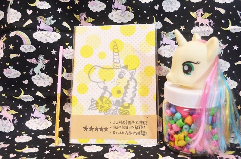 Rainbow Bubble Unicorn Handmade Sewing Notebook - สมุดบันทึก/สมุดปฏิทิน - กระดาษ 