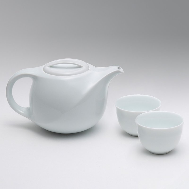 Fujiji │ Silk Road Teapot & Teacup Set (White Porcelain) - ถ้วย - เครื่องลายคราม ขาว