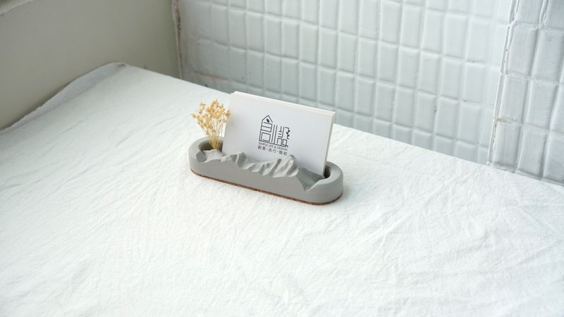 Yushan Business Card Holder | Business Card X Diffuser X Incense sticks - Card Stands - Cement Gray