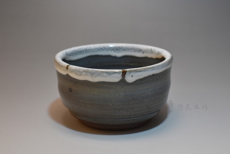 寂靜藍積雪抹茶碗 - 茶壺/茶杯/茶具 - 陶 