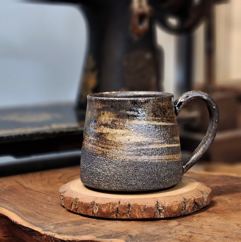 Wood-fired pottery mug/coffee cup - Mugs - Pottery Black