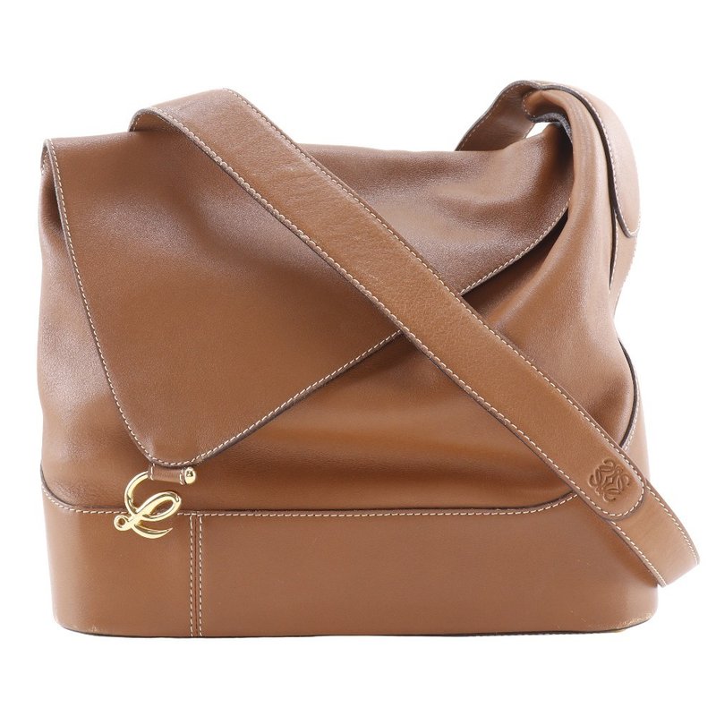 【日本直送】ロエベ LOEWE Lロゴ ショルダーバッグ カーフ 茶 レディース【中古】 - 側背包/斜背包 - 真皮 咖啡色