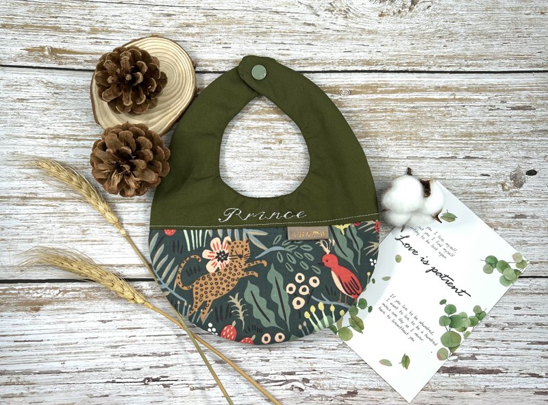 蛋蛋兜 六層紗圍兜 綠叢林花豹 - 圍兜/口水巾 - 棉．麻 