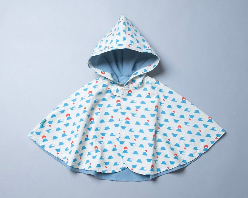 Windproof and rainproof double-sided cloak-Japanese style 34 vs fog blue - เสื้อโค้ด - ผ้าฝ้าย/ผ้าลินิน สีน้ำเงิน