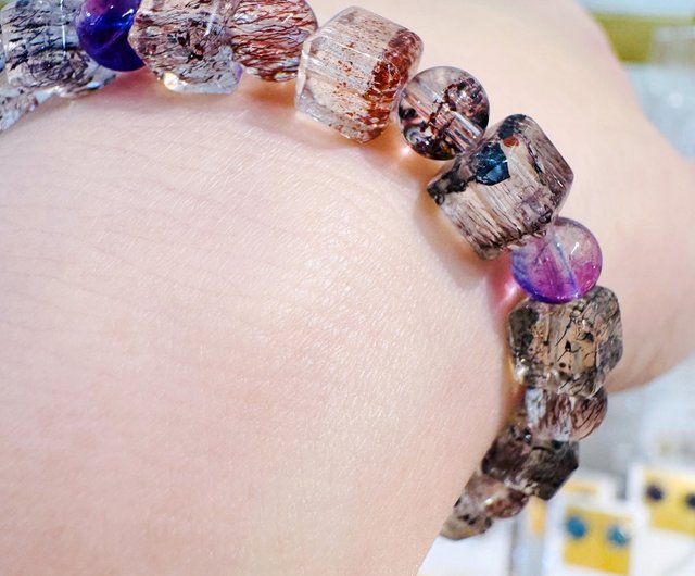 天然角砂糖カラー超音波七結晶6.5mm11.40g多鉱石三輪