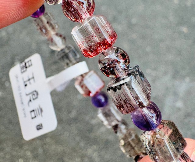 天然角砂糖カラー超音波七結晶6.5mm11.40g多鉱石三輪