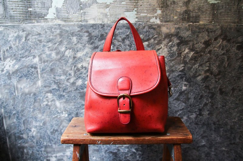 Vintage Coach Red Leather Backpack - กระเป๋าเป้สะพายหลัง - หนังแท้ 
